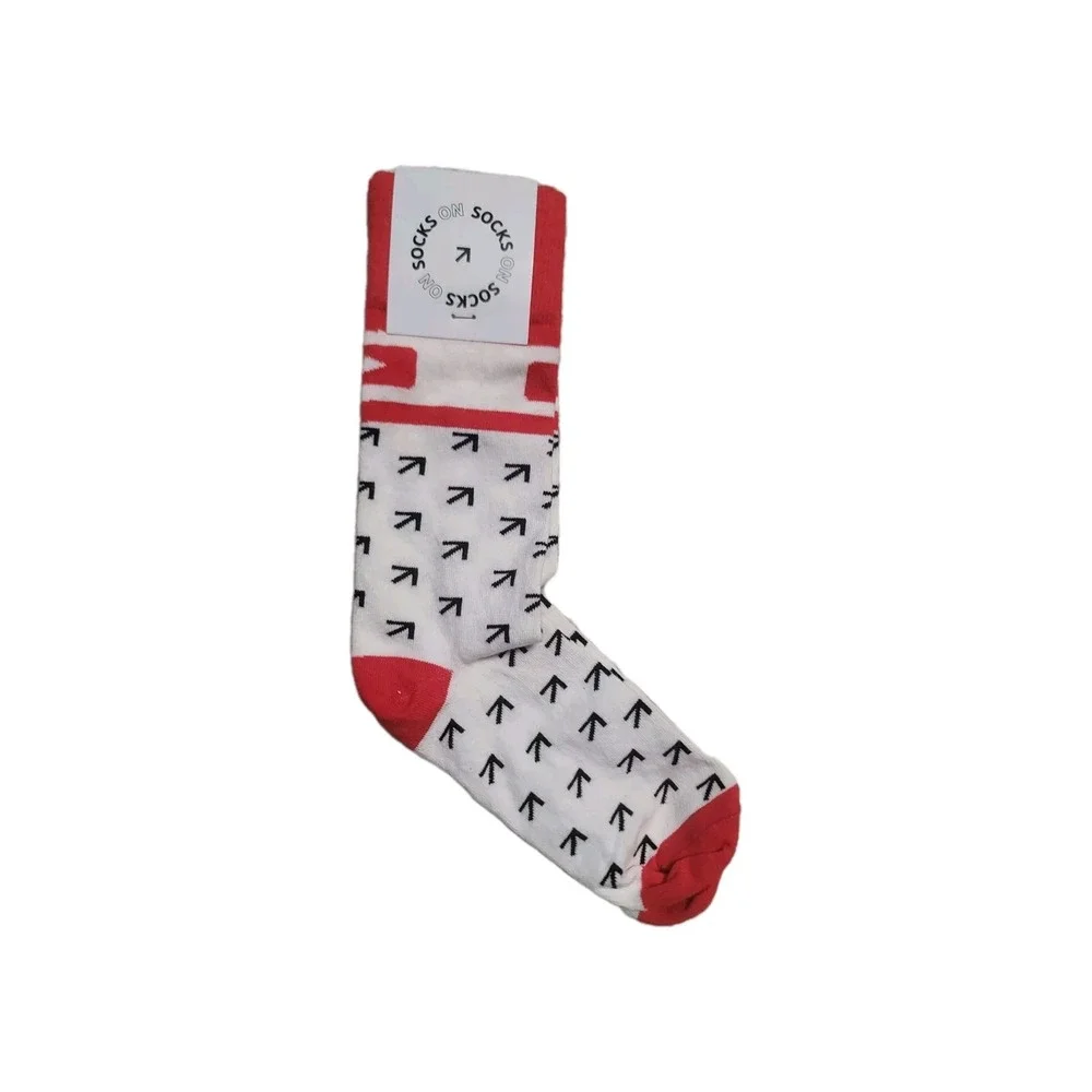 NEW! Socks Club Labs White ‎ Red Black Broadcast